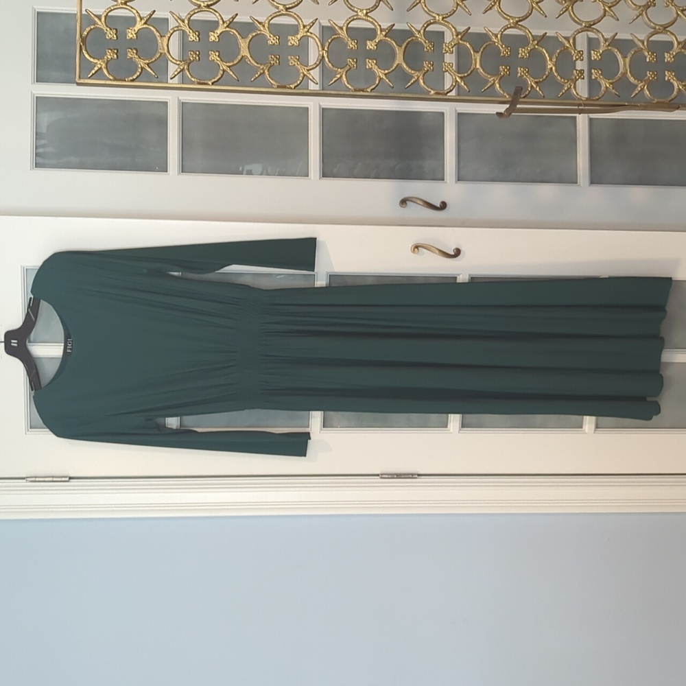 Maxi dress with gathered waist